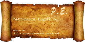 Petrovics Eugén névjegykártya